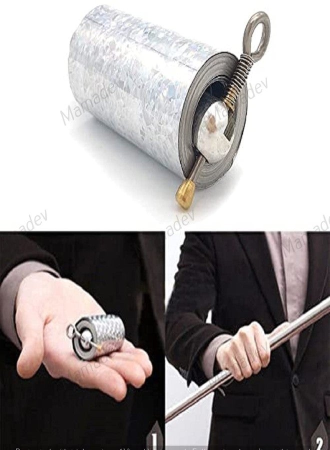 Mamadev®:- Metal Appearing Cane Magic Toy Metal High Elasticity Steel Silver Appearing Cane Magic Toy Magic Tricks(1pis)(Multi Color) - Image 3